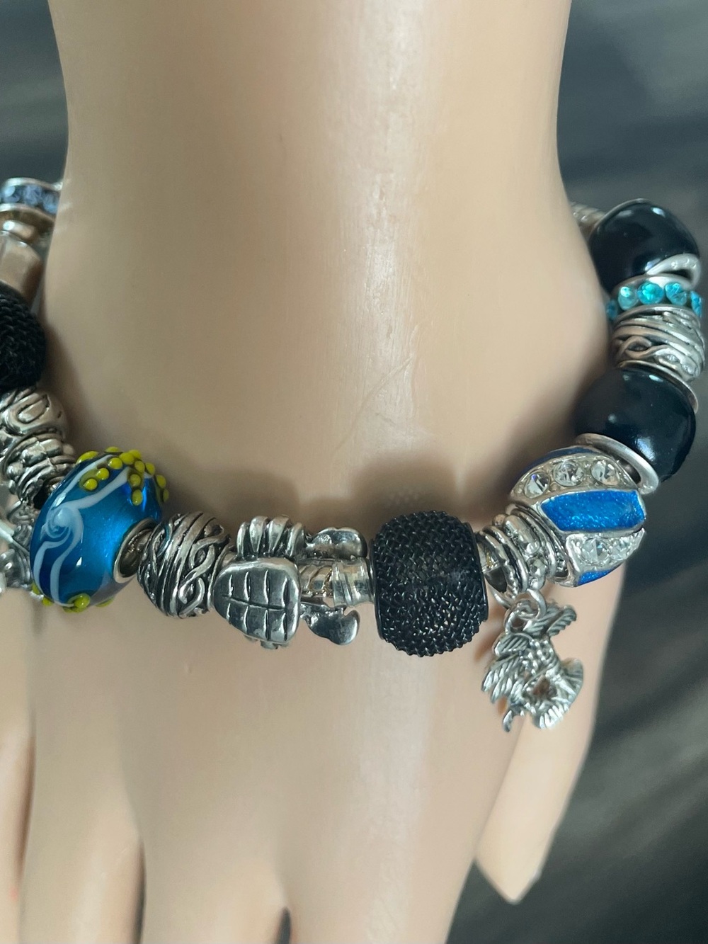 Blue and Black Charm Bracelet - Unbranded Women's Jewelry